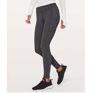 Lululemon Speed Up Tight 28" Power Luxtreme Variegated Knit Black Heather Size 6